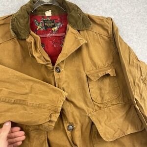 Vintage SAFTBAK Jacket Mens L Tan Brown Hunting 670s Barn Field Duck USA Canvas